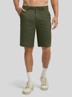 Men's Linen Shorts 10 Inch Flat Front 