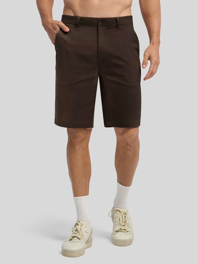 Men's Linen Shorts 10 Inch Flat Front 