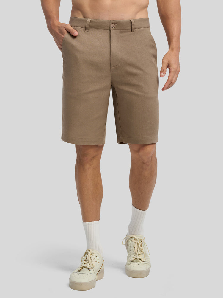 Men's Linen Shorts 10 Inch Flat Front 