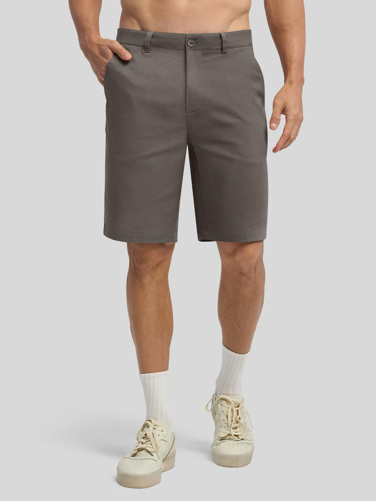Men's Linen Shorts 10 Inch Flat Front 