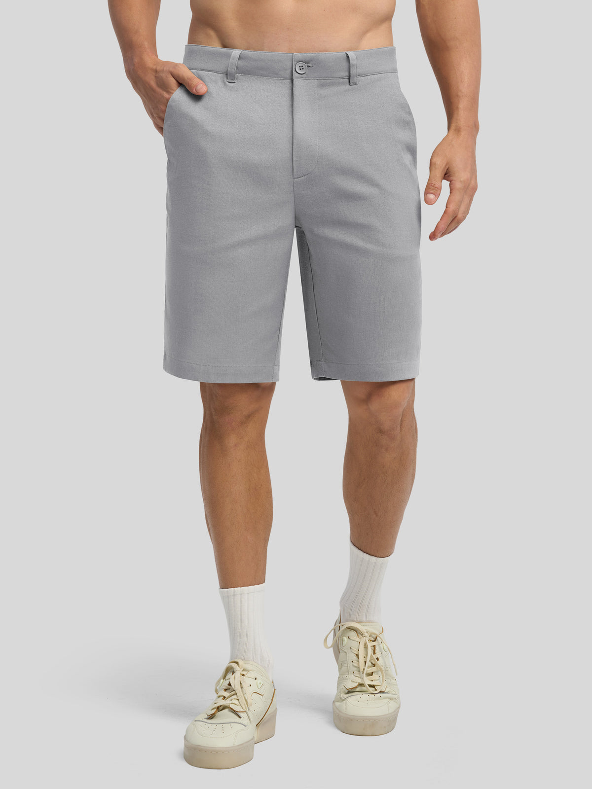 Men's Linen Shorts 10 Inch Flat Front 