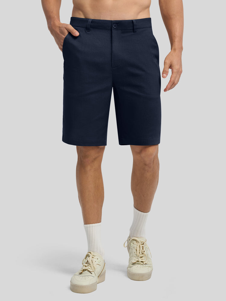 Men's Linen Shorts 10 Inch Flat Front 