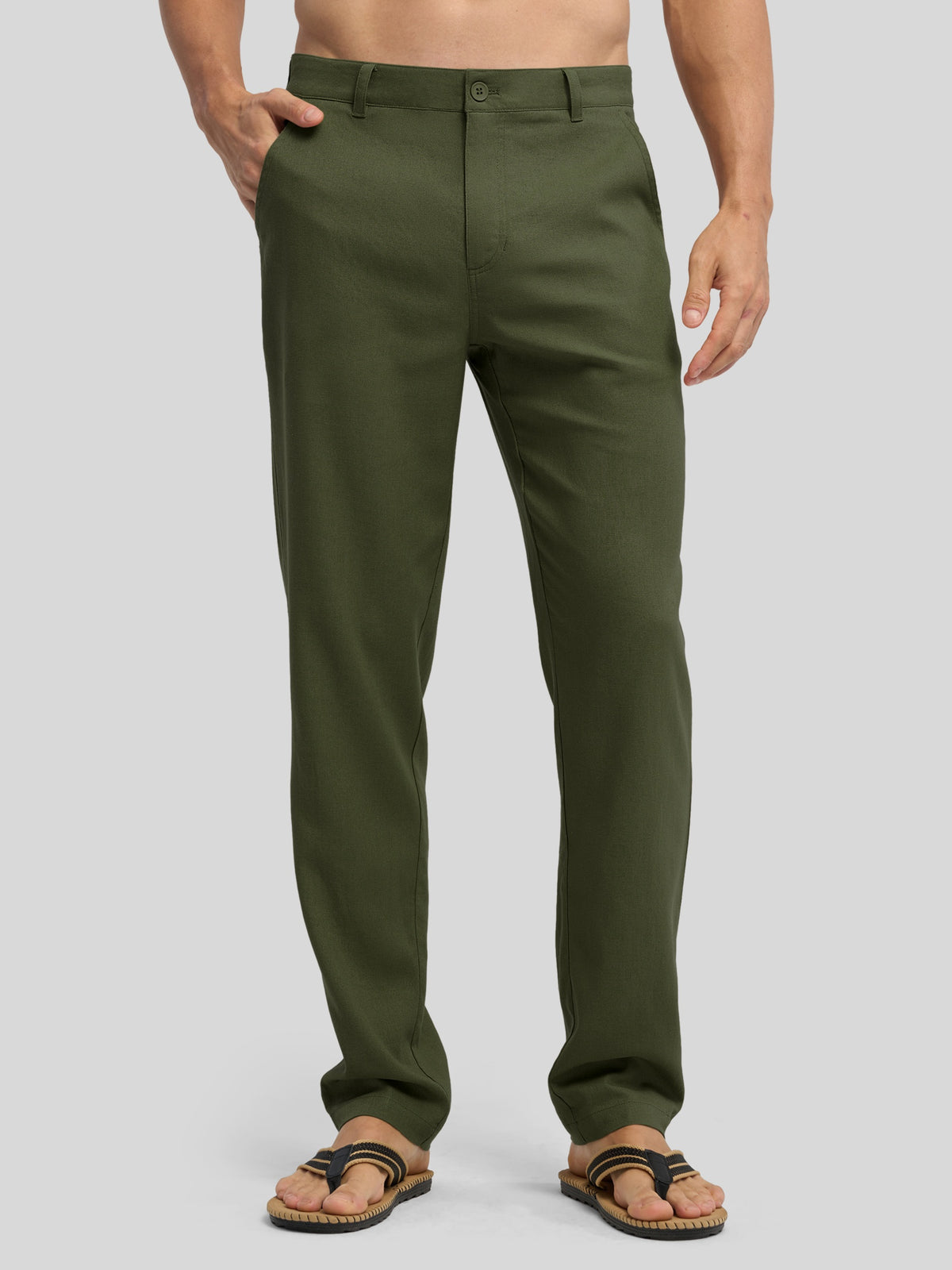 Men's Cotton Linen Breathable Casual Pants 