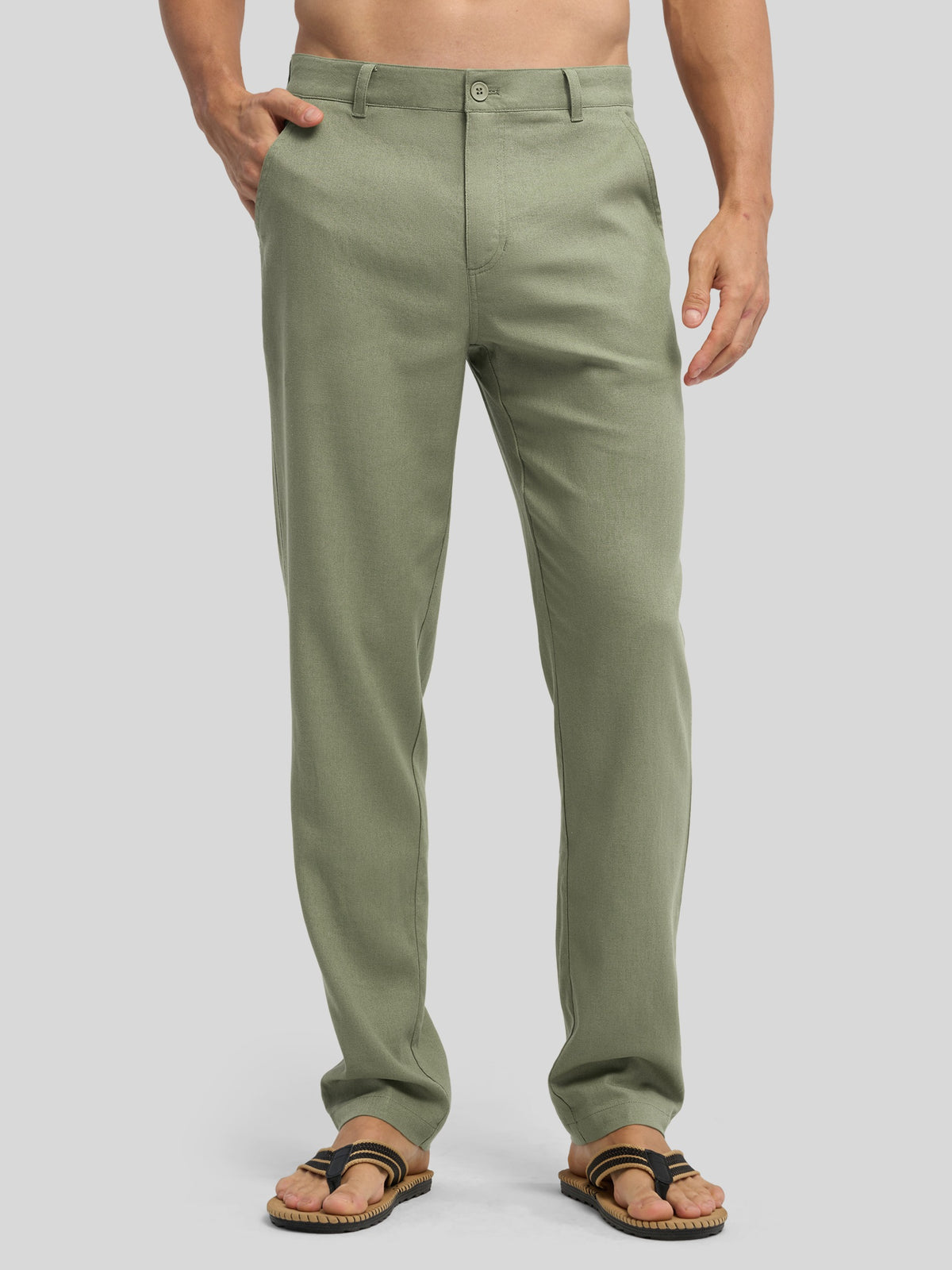 Men's Cotton Linen Breathable Casual Pants 