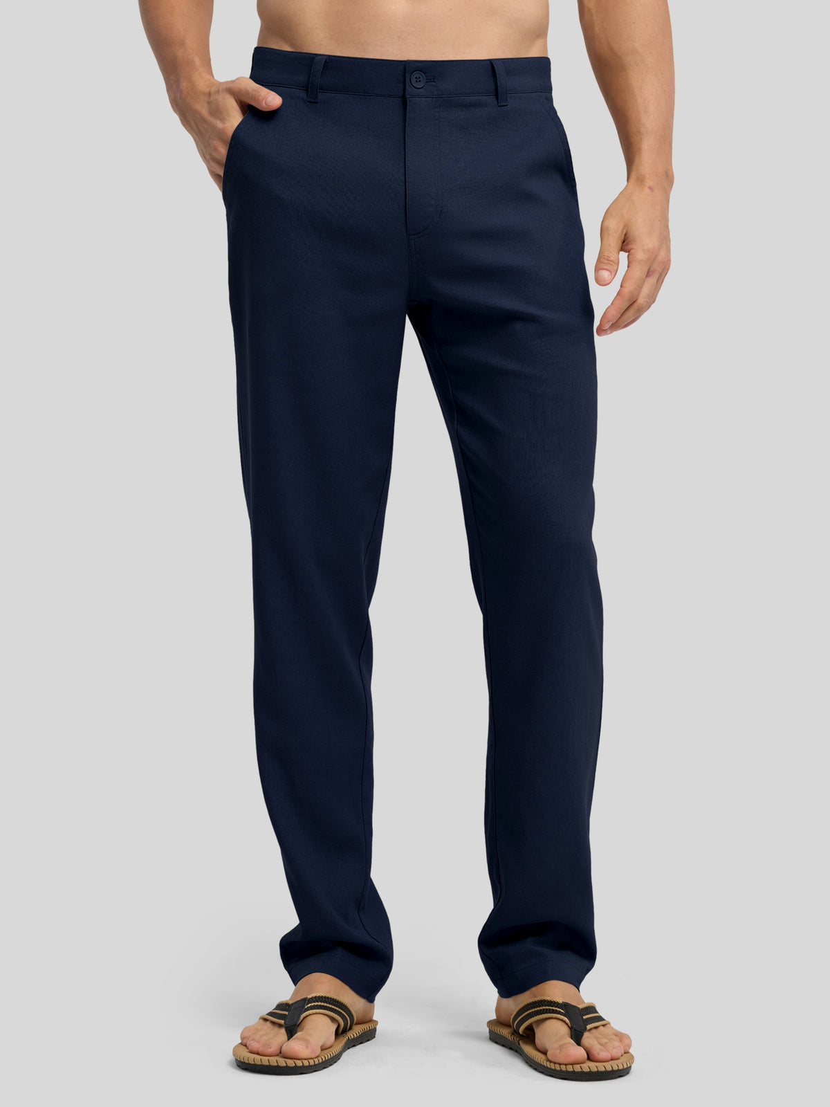 Men's Cotton Linen Breathable Casual Pants 