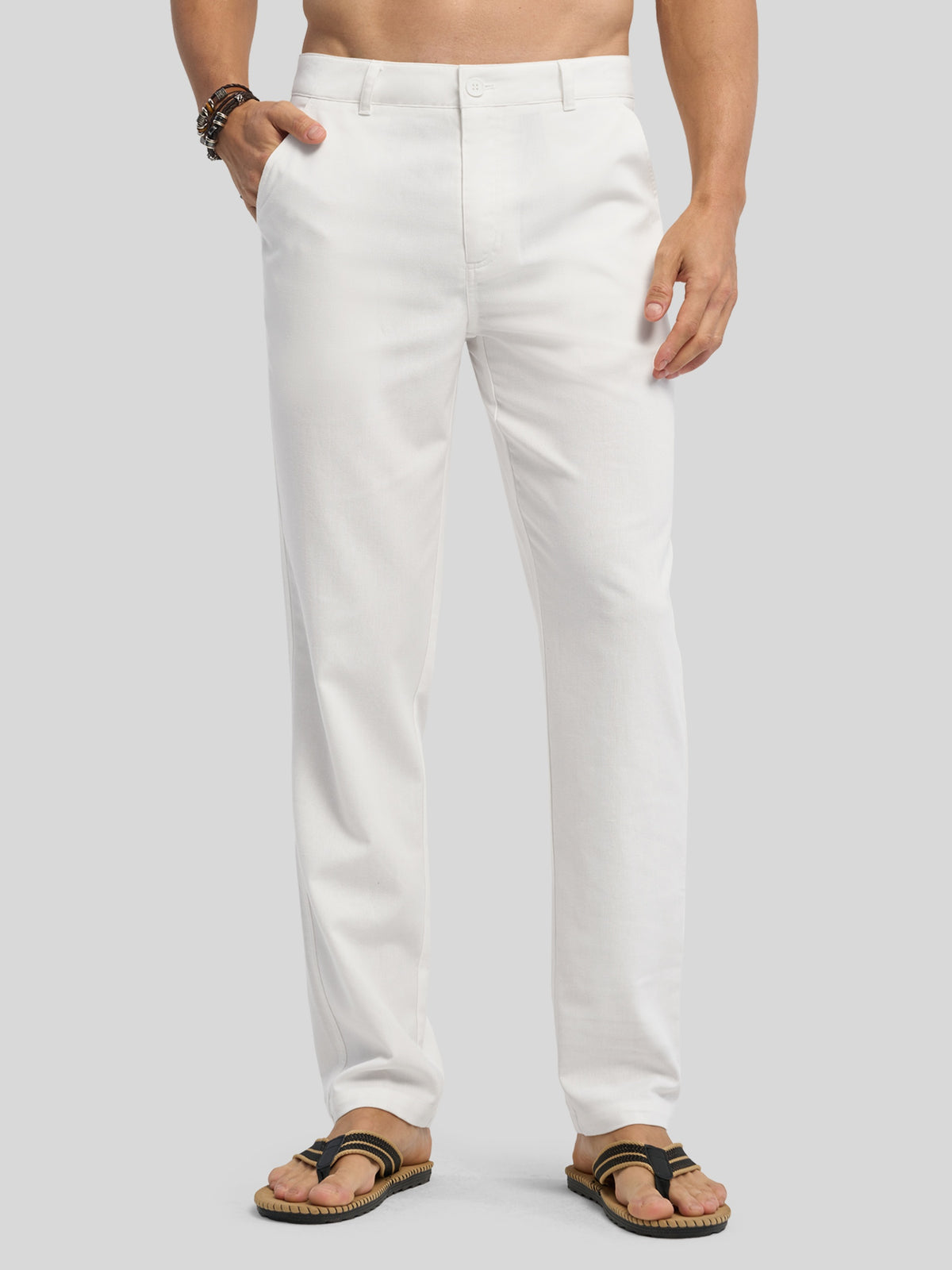 Men's Cotton Linen Breathable Casual Pants 
