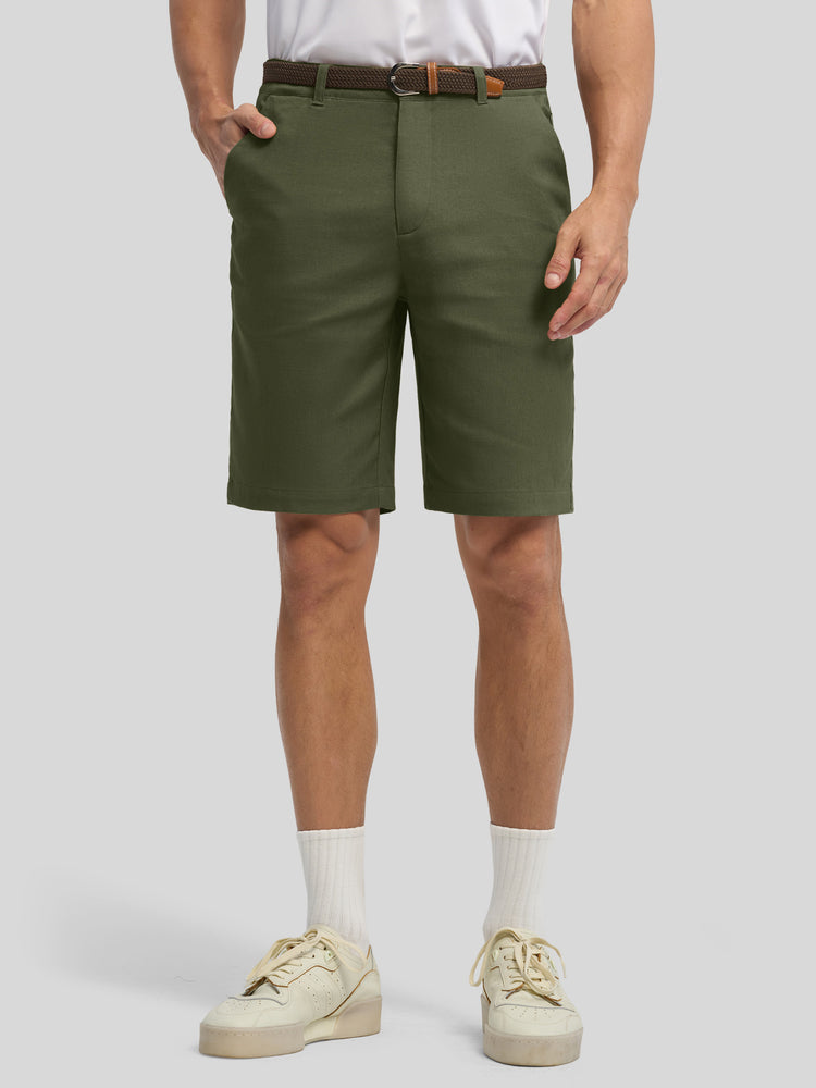 Men's Linen Shorts 10 Inch Flat Front 