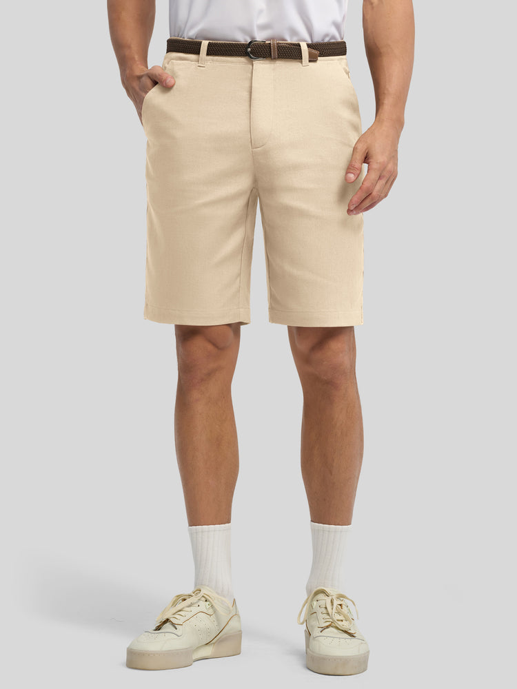 Men's Linen Shorts 10 Inch Flat Front 