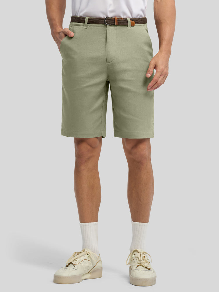 Men's Linen Shorts 10 Inch Flat Front 