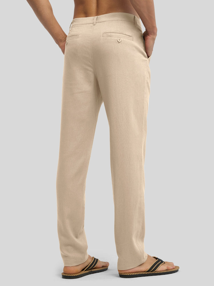 Men's Cotton Linen Breathable Casual Pants 