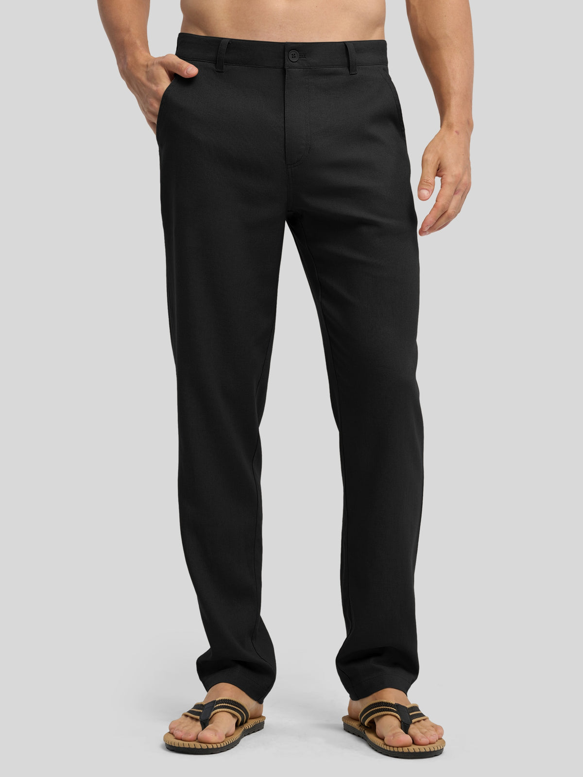 Men's Cotton Linen Breathable Casual Pants 