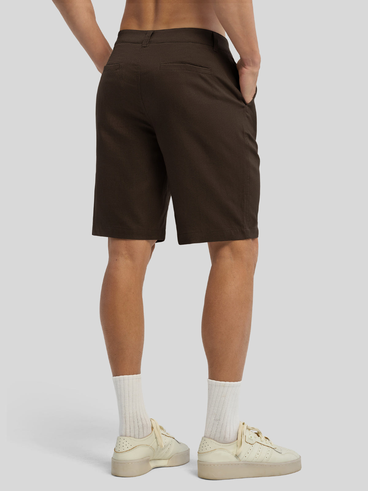 Men's Linen Shorts 10 Inch Flat Front 