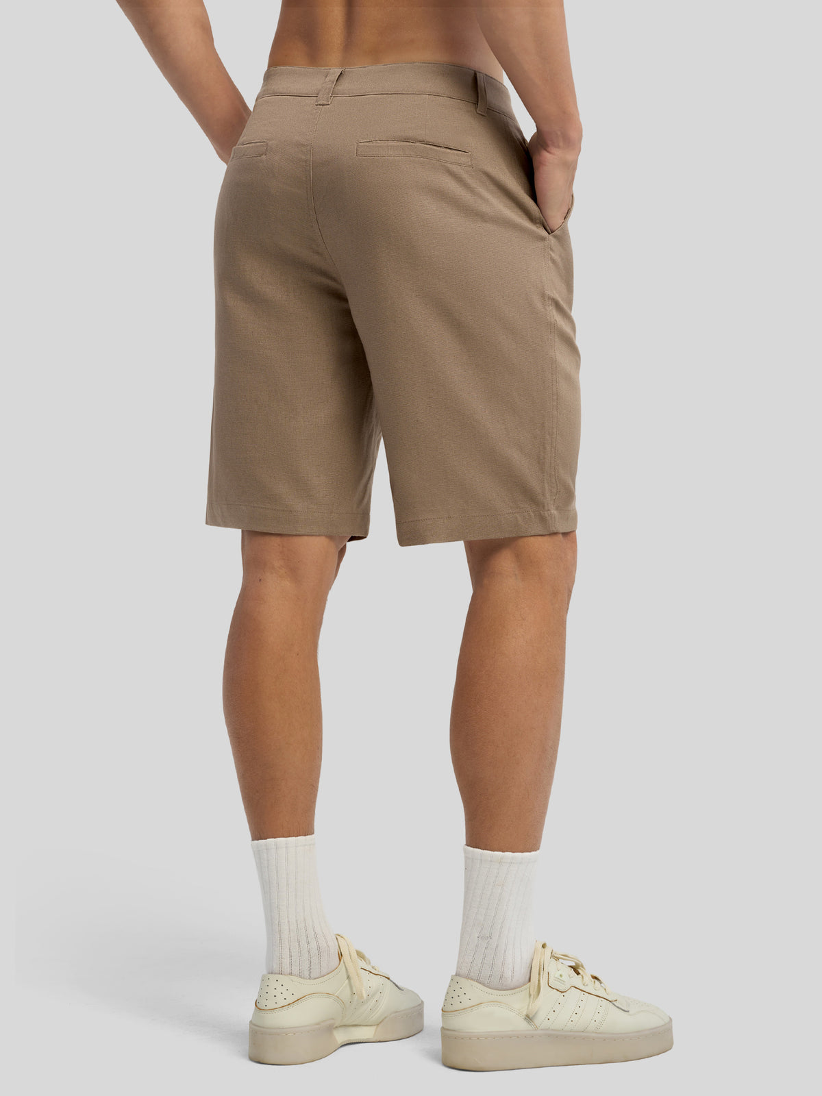 Men's Linen Shorts 10 Inch Flat Front 