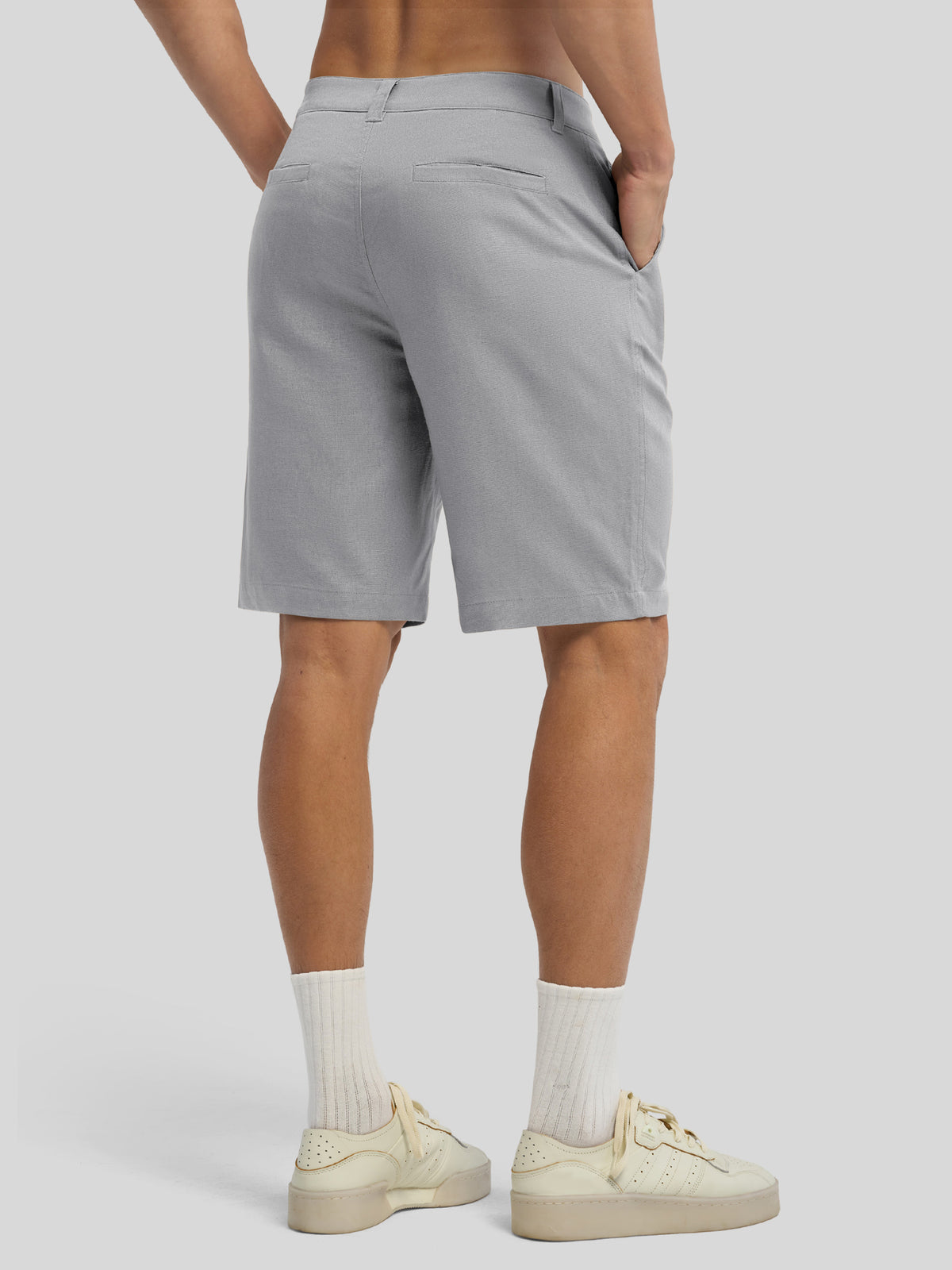 Men's Linen Shorts 10 Inch Flat Front 