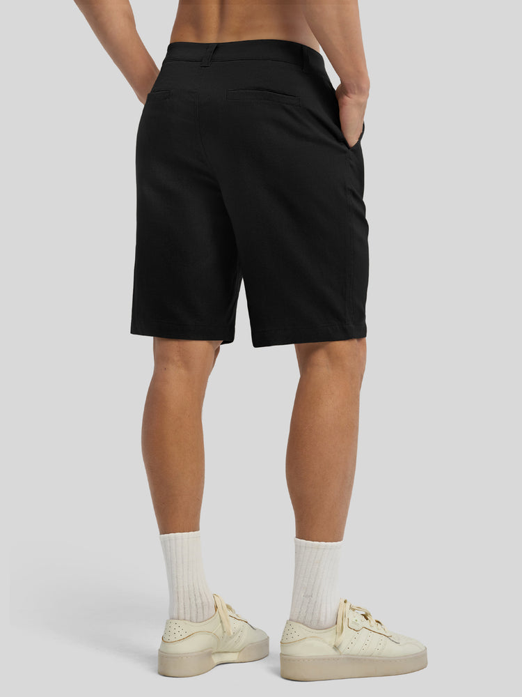 Men's Linen Shorts 10 Inch Flat Front 