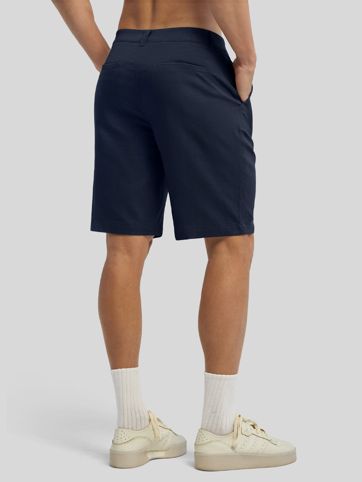Men's Linen Shorts 10 Inch Flat Front 