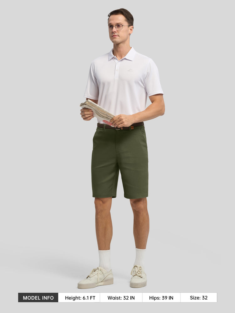 Men's Linen Shorts 10 Inch Flat Front 