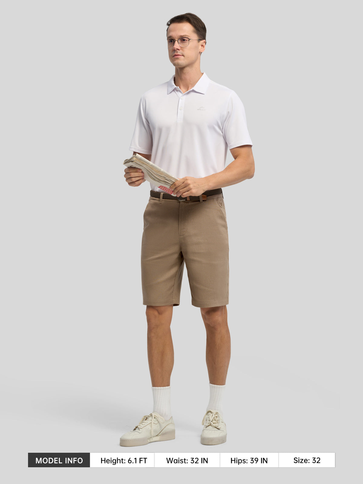 Men's Linen Shorts 10 Inch Flat Front 