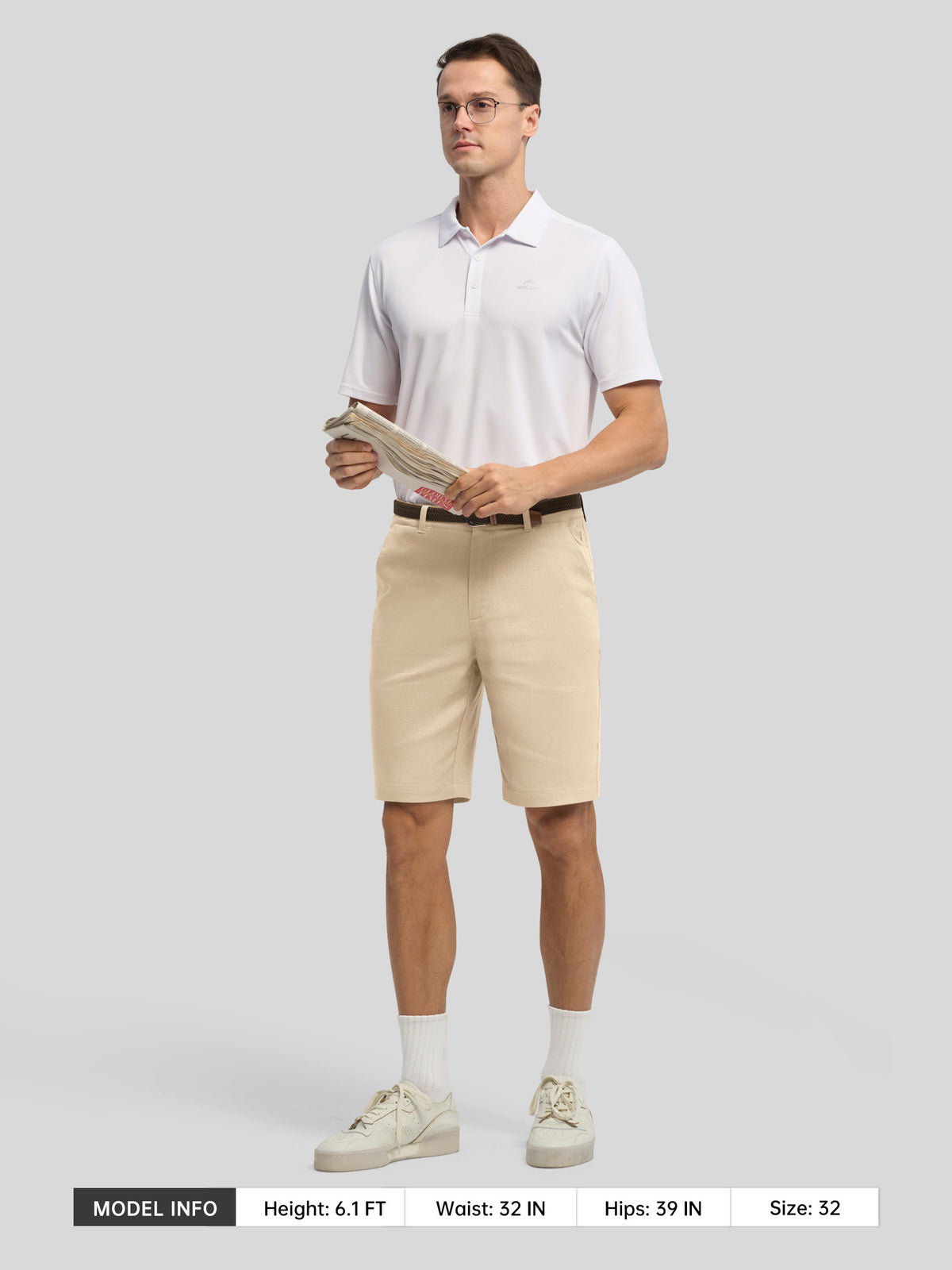Men's Linen Shorts 10 Inch Flat Front 