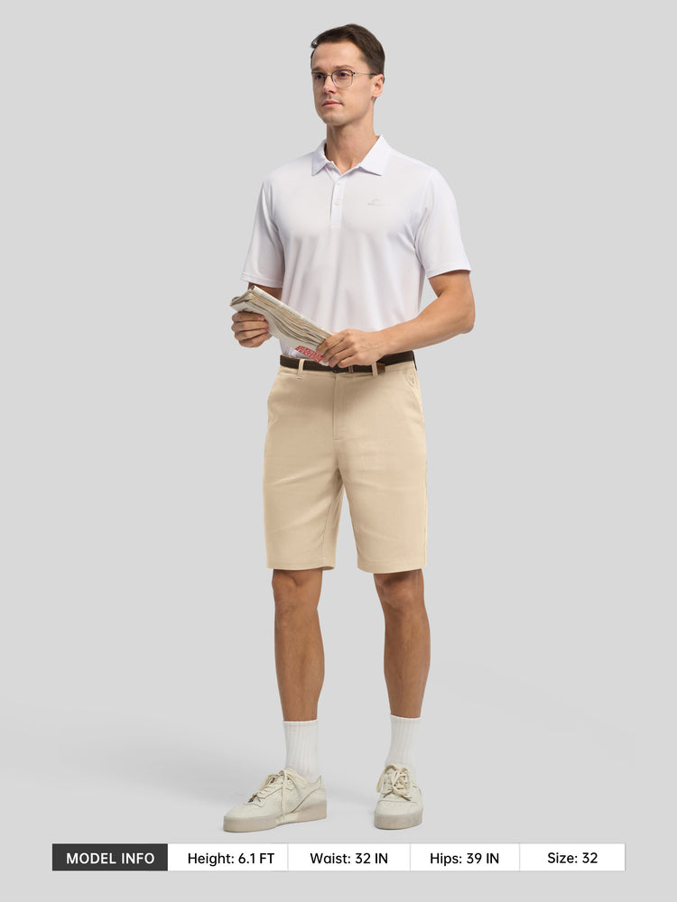 Men's Linen Shorts 10 Inch Flat Front 