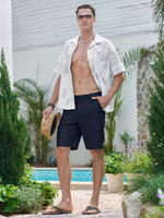 Men's Linen Shorts 10 Inch Flat Front 