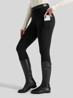 WILLIT Women's Fleece Lined Silicone Grip Riding Breeches01_Black