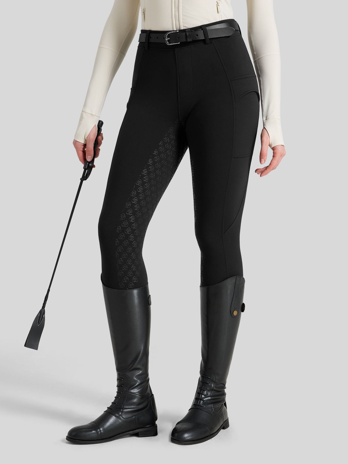 WILLIT Women's Fleece Lined Silicone Grip Riding Breeches02_Black