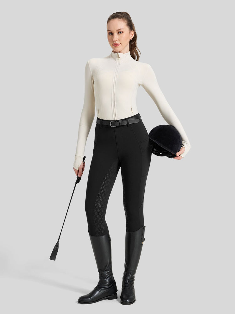 WILLIT Women's Fleece Lined Silicone Grip Riding Breeches04_Black