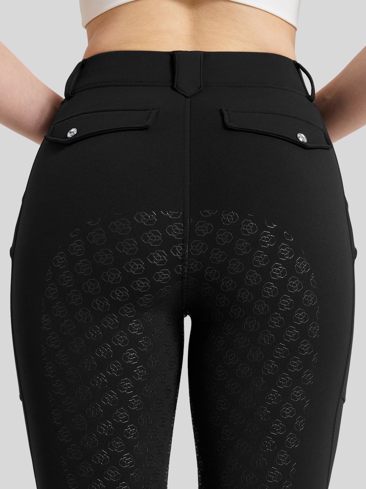 WILLIT Women's Fleece Lined Silicone Grip Riding Breeches06_Black