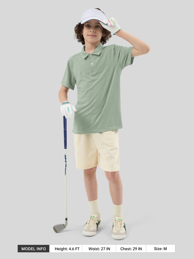 Willit Boy's Striped Golf Polo Shirts 