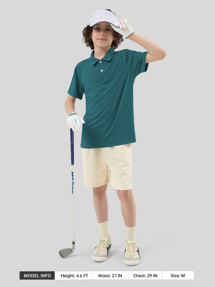 Willit Boy's Striped Golf Polo Shirts 