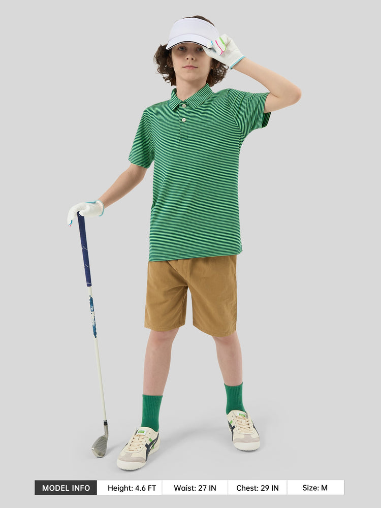 Willit Boy's Striped Golf Polo Shirts 