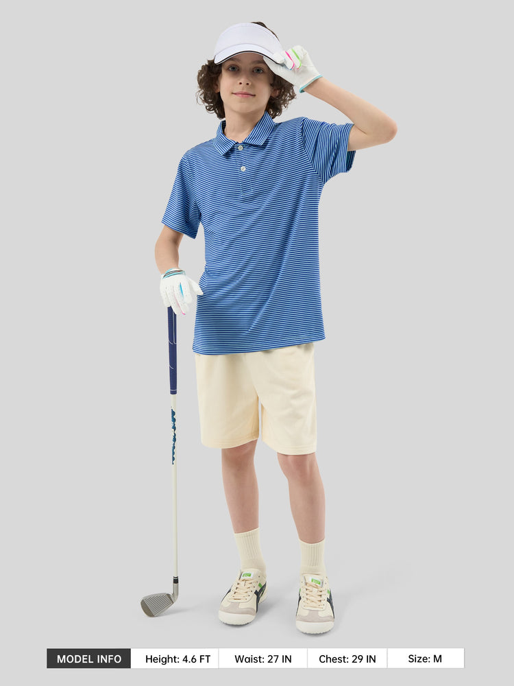 Willit Boy's Striped Golf Polo Shirts 