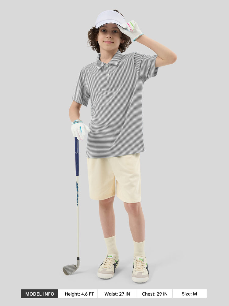 Willit Boy's Striped Golf Polo Shirts 