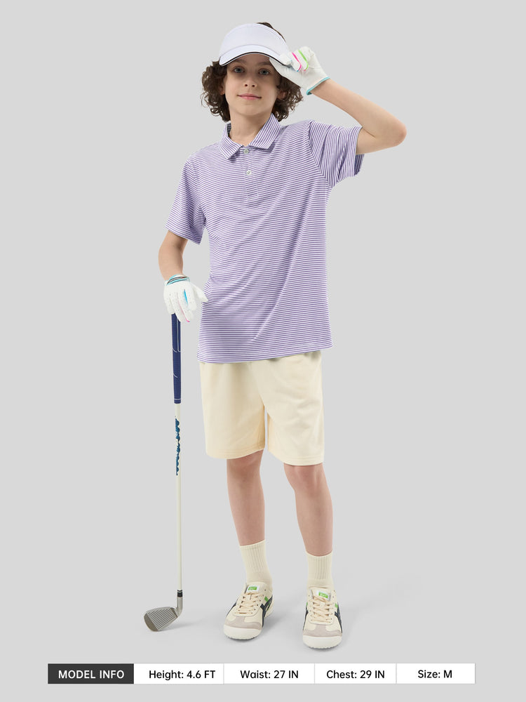 Willit Boy's Striped Golf Polo Shirts 