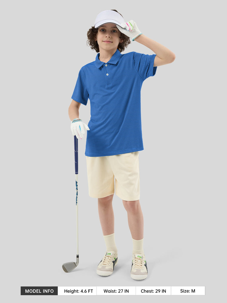 Willit Boy's Striped Golf Polo Shirts 