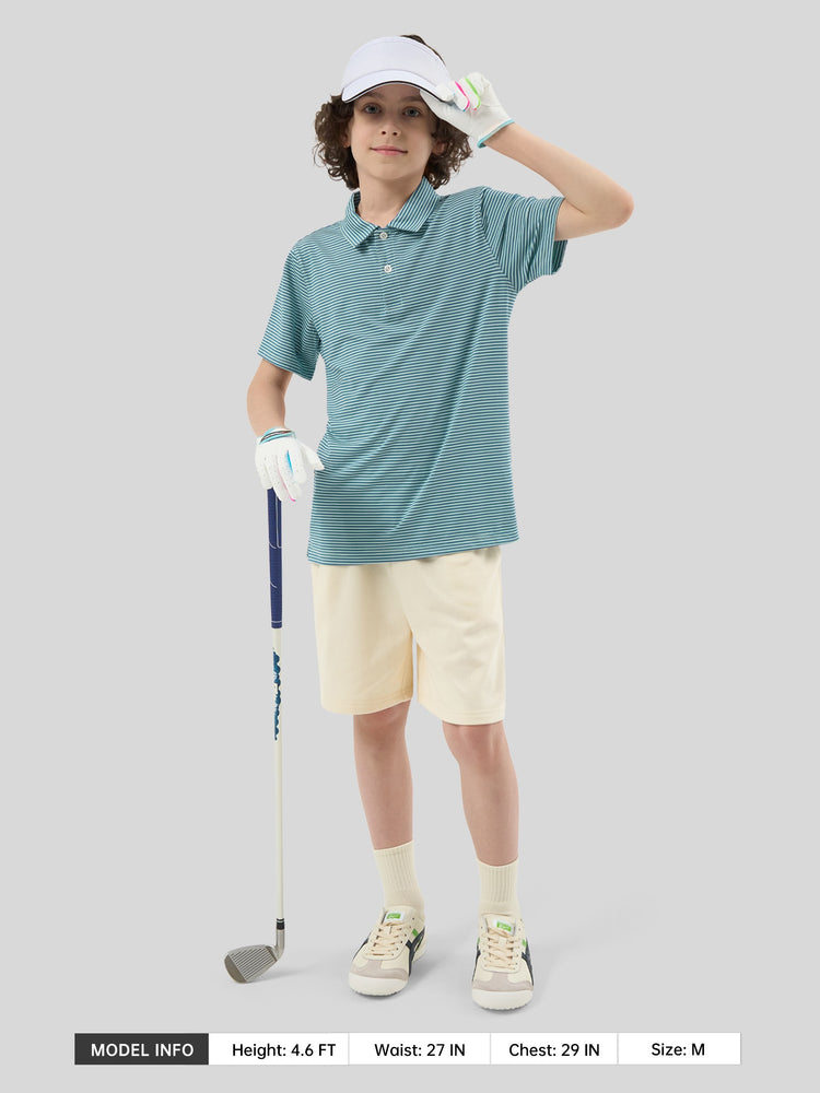 Willit Boy's Striped Golf Polo Shirts 