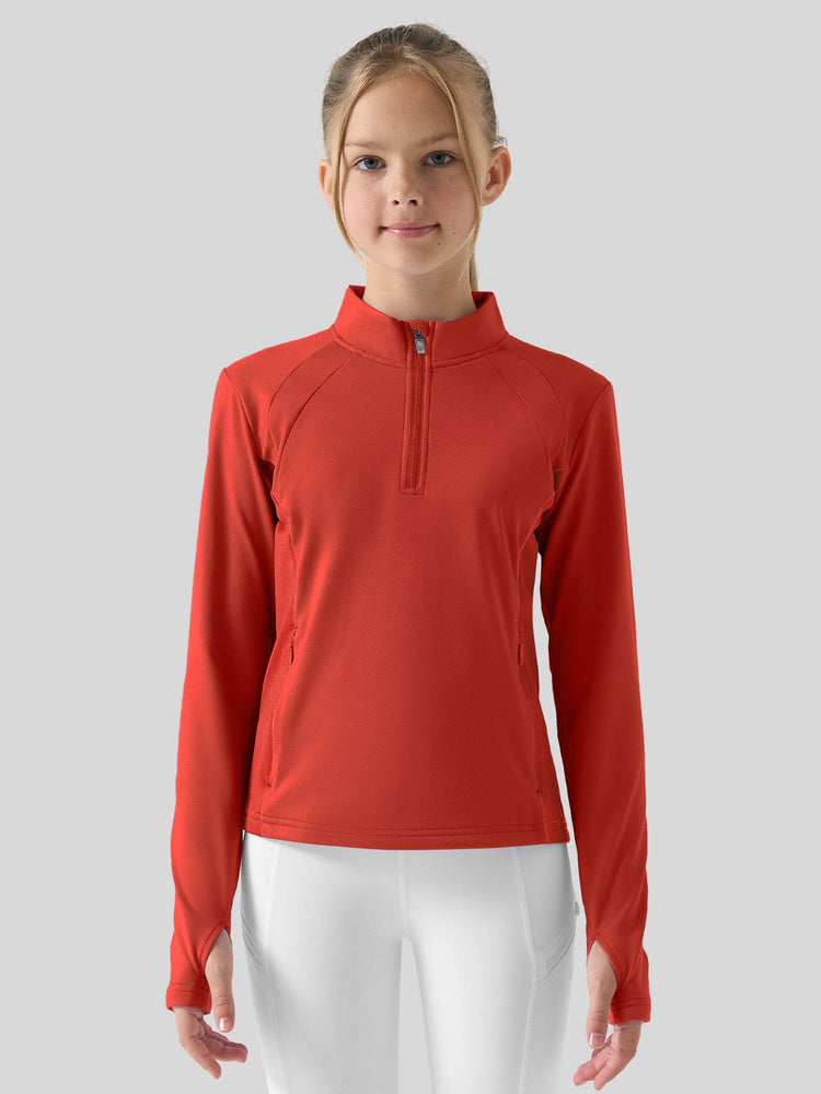 Willit Girls Fleece Horse Riding Long Sleeve Shirts 