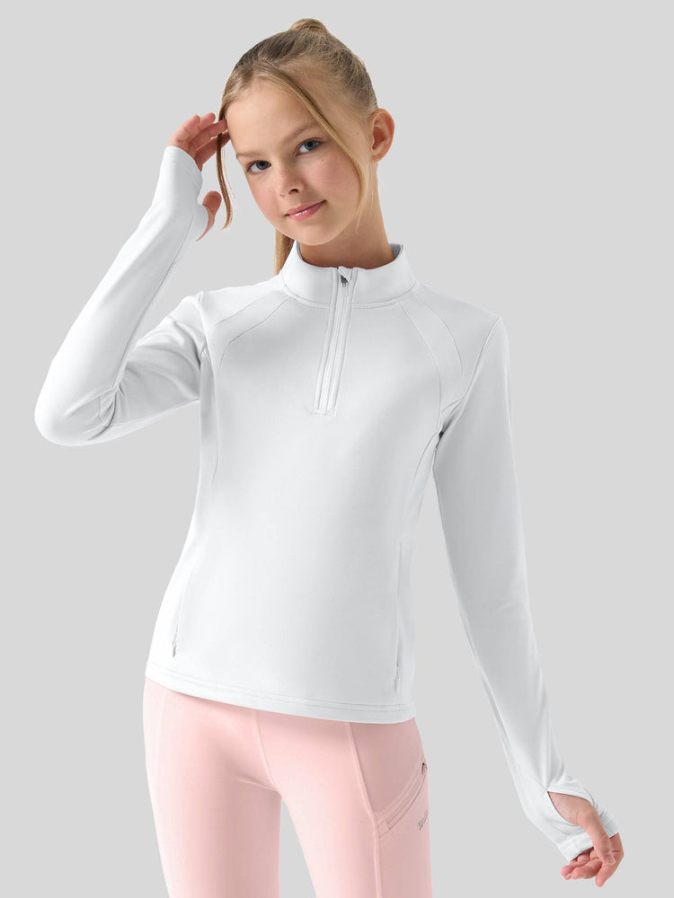 Willit Girls Fleece Horse Riding Long Sleeve Shirts 