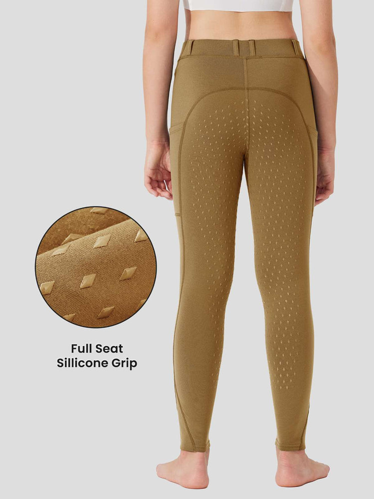 WILLIT Girls Fleece Full-Grip Horse Riding Pants 