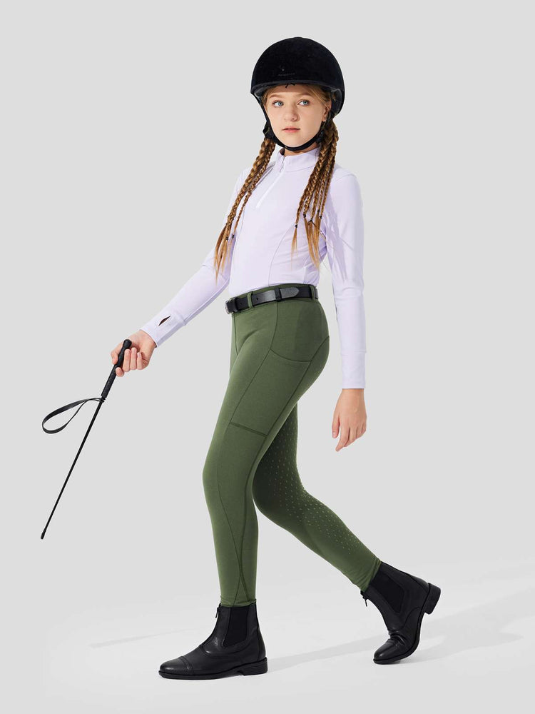 WILLIT Girls Fleece Full-Grip Horse Riding Pants 