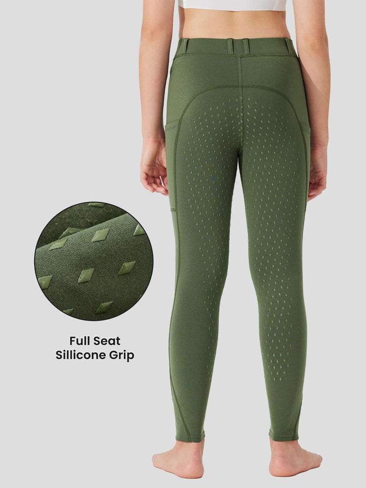 WILLIT Girls Fleece Full-Grip Horse Riding Pants 