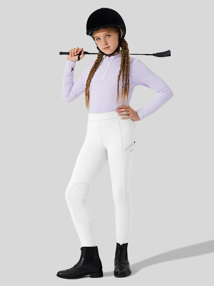 Girls Horse Riding Pants Knee-Patch_