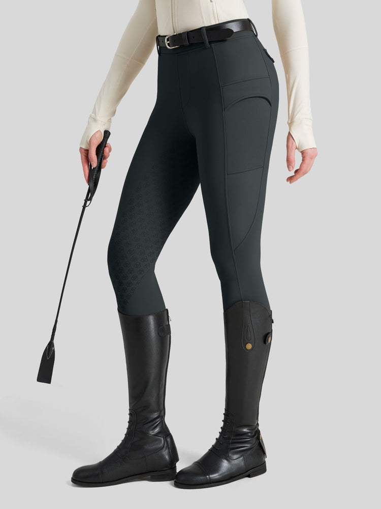 WILLIT Women's Fleece Lined Silicone Grip Riding Breeches01_Gray