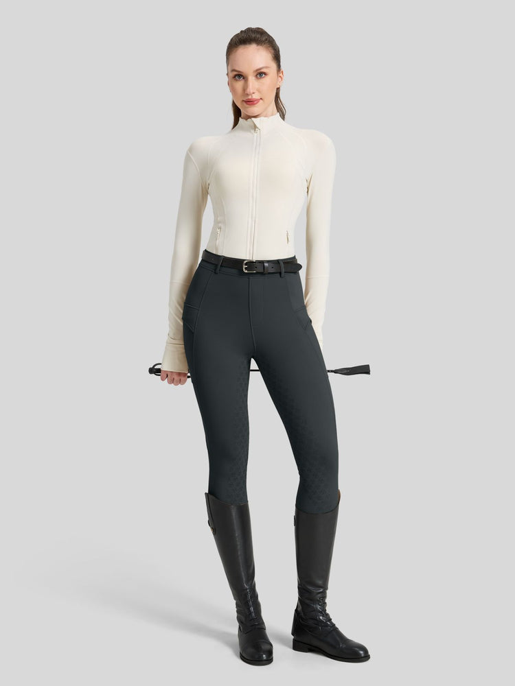 WILLIT Women's Fleece Lined Silicone Grip Riding Breeches04_Gray