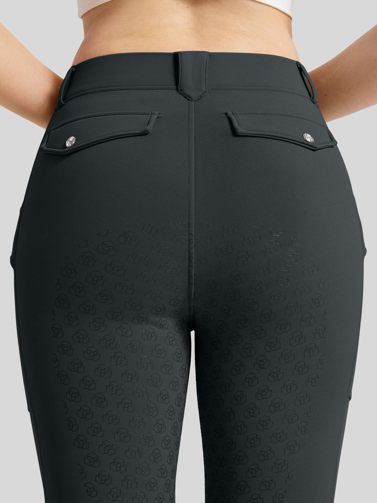 WILLIT Women's Fleece Lined Silicone Grip Riding Breeches06_Gray