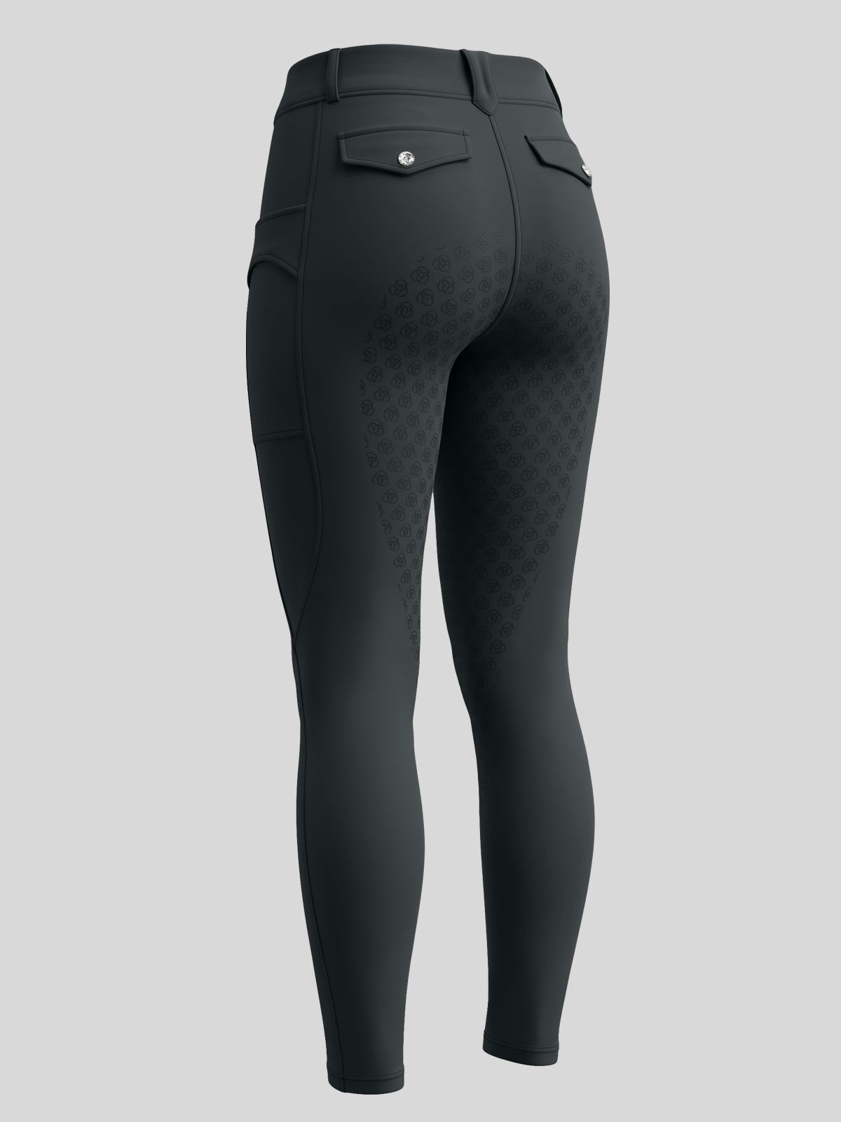 WILLIT Women's Fleece Lined Silicone Grip Riding Breeches07_Gray