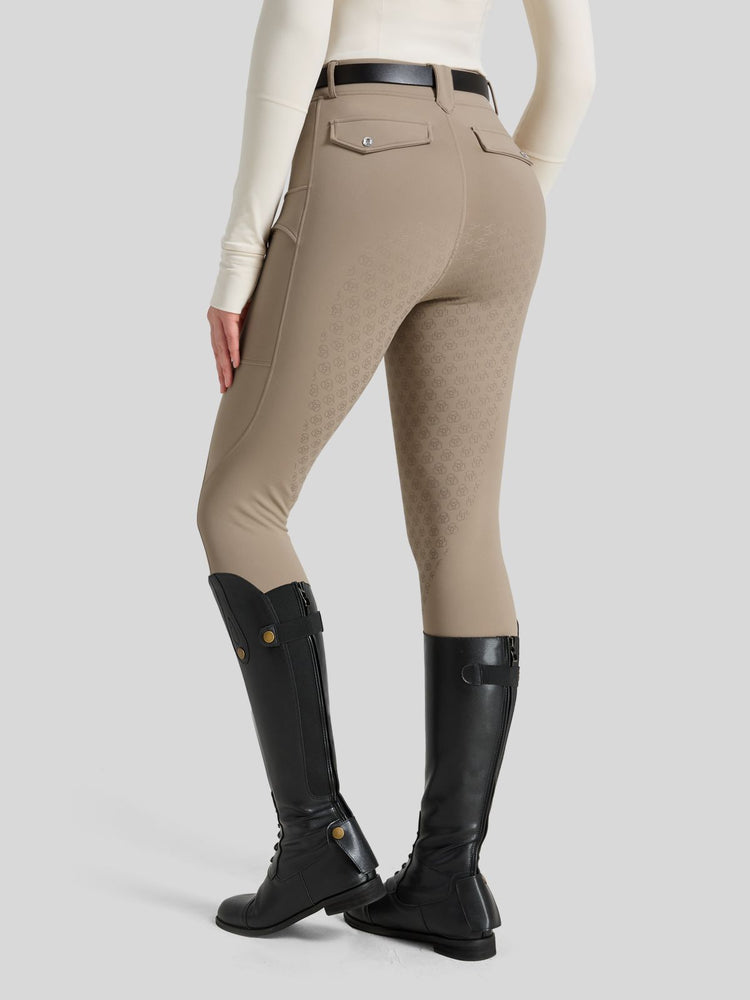 WILLIT Women's Fleece Lined Silicone Grip Riding Breeches03_Khaki