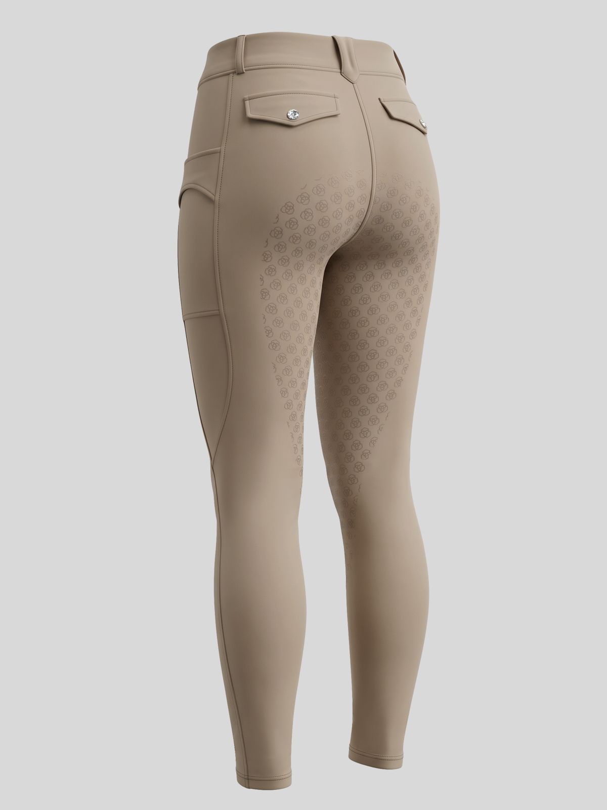 WILLIT Women's Fleece Lined Silicone Grip Riding Breeches06_Khaki