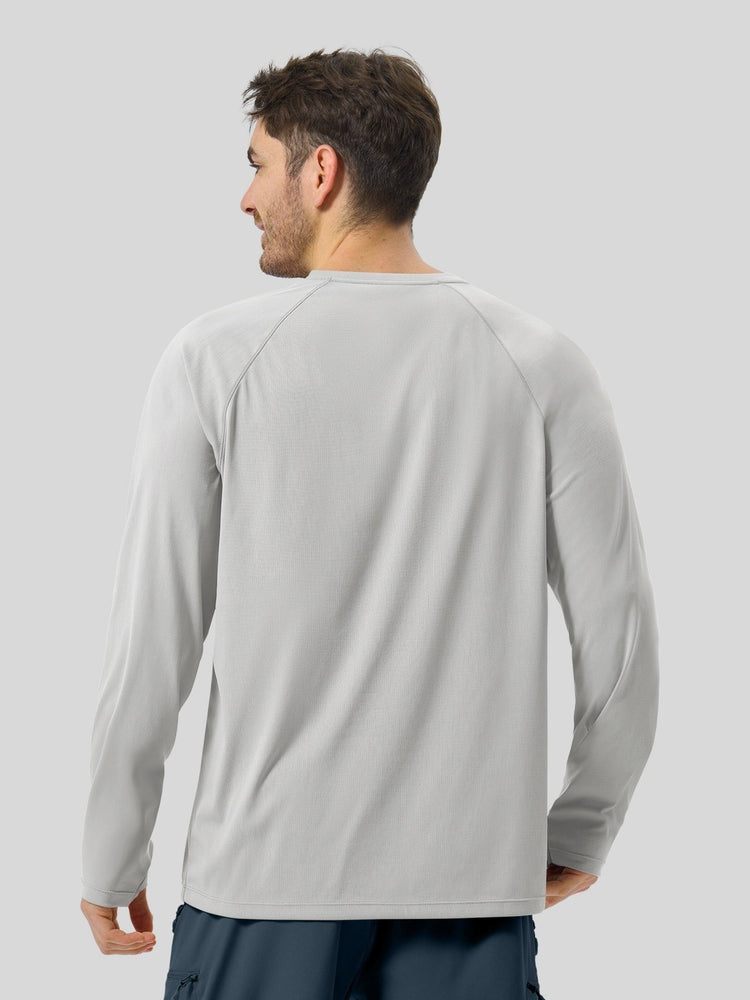 Men's Aero Sun Long Sleeve T-Shirt UPF 50+ model back view 